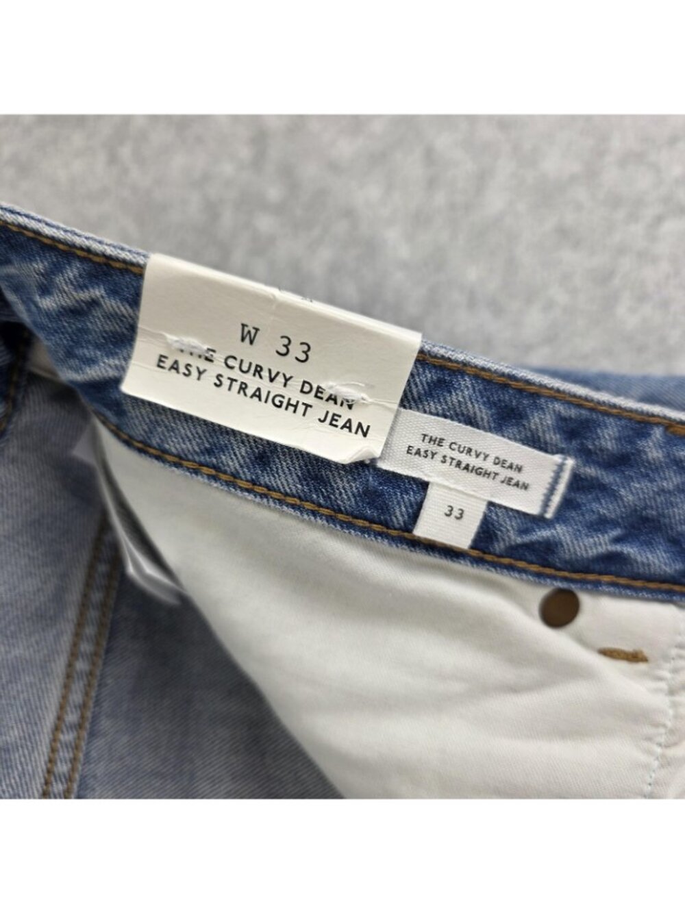 Madewell Curvy Dean Easy Straight Jeans Womens 33 NWT Light Wash Distressed - Picture 6 of 12